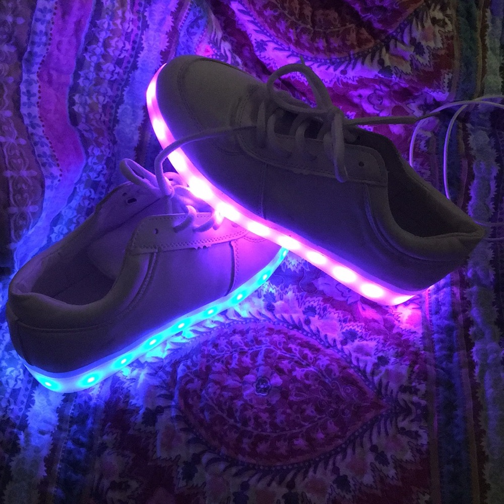 LED light-up white sneakers